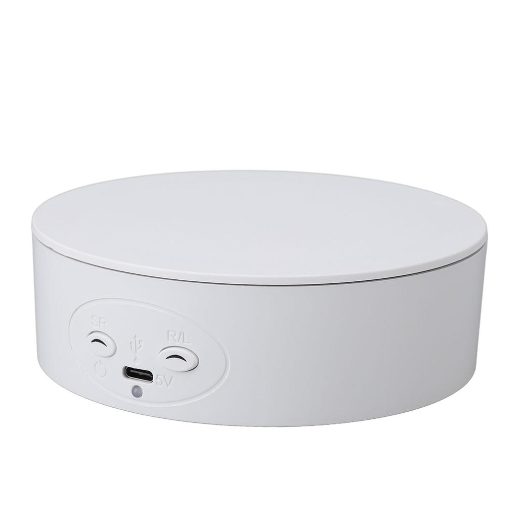 Rotating Display Stand 5 Inch 360 Degree Electric Turntable Display Stand for Jewelry 3D Model Photography Product White
