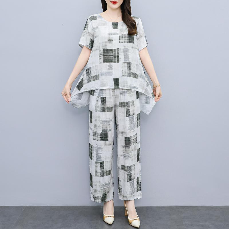 Sommer Damen 2-teiliges Set Übergröße Elegant Lässig Hosenanzüge Damenbekleidung