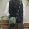Johnature Vintage Genuine Leather Women's Bag Versatile Cowhide Solid Color Square Small Bag Shoulder Crossbody Bag