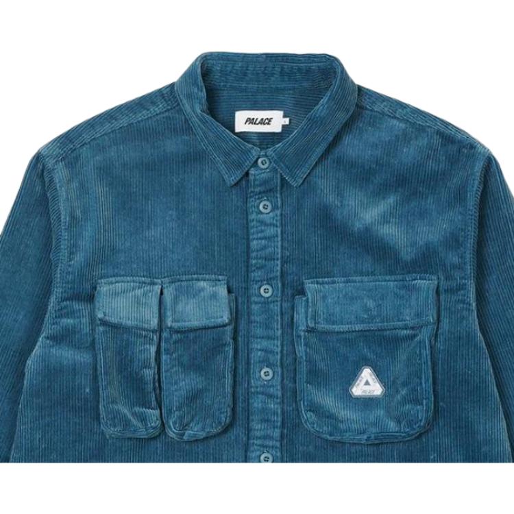 Palace Cargo Cord Shirt Blue Men Tops P23SHT072