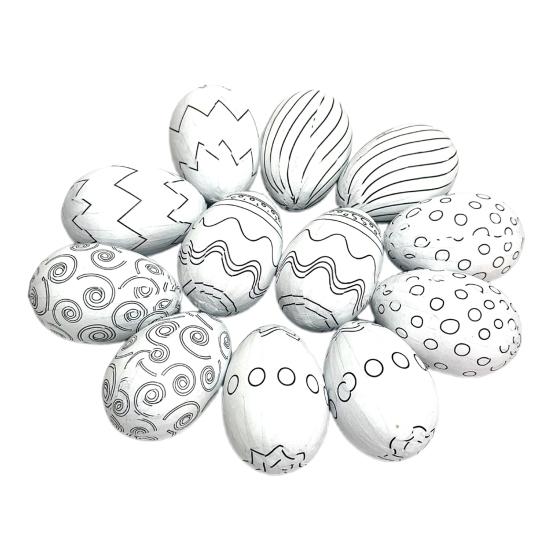 12 Pcs Foam Easter Eggs for Crafts DIY Painting Fake Eggs for Easter Christmas Holiday Art Crafts Making School Projects