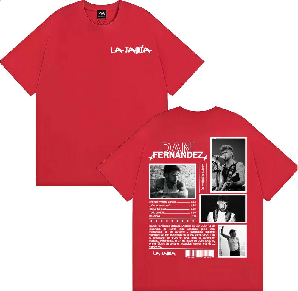 

Singer Dani Fernandez La Jauria Album Tour T Shirts Unisex Women Casual Cotton Short Sleeve Tshirt Fashion Retro Oversized T Shirt S