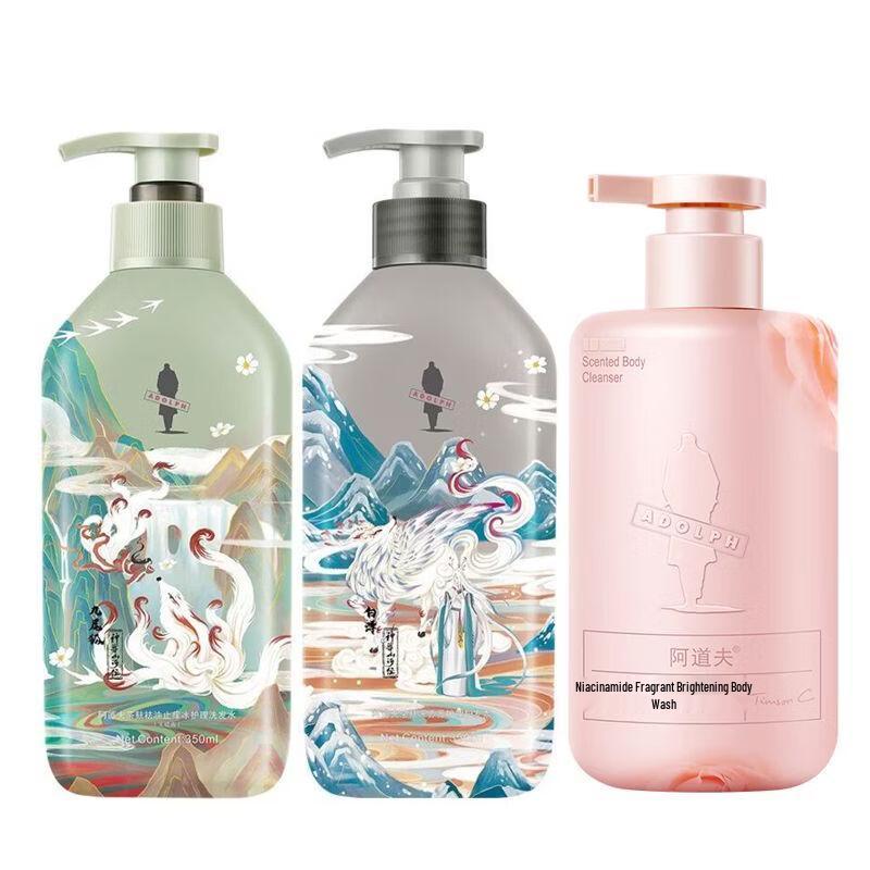 ADOLPH Tea Bran Oil Control & Anti-Itch Hair & Body Care Set