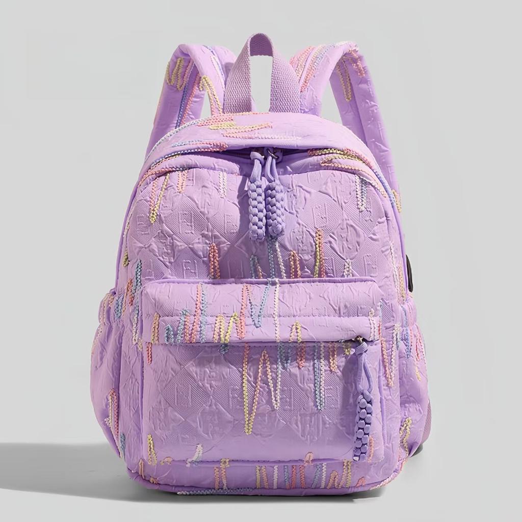Girls Mini Backpack with Adjustable Shoulder Straps - Zipper Closure for School