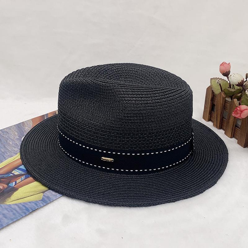 

Panama Straw Hat for Men Women, Summer Sun Protection Fedora, Unisex Beach Jazz Cap, UV Protection Casual Headwear Adjustable чорний
