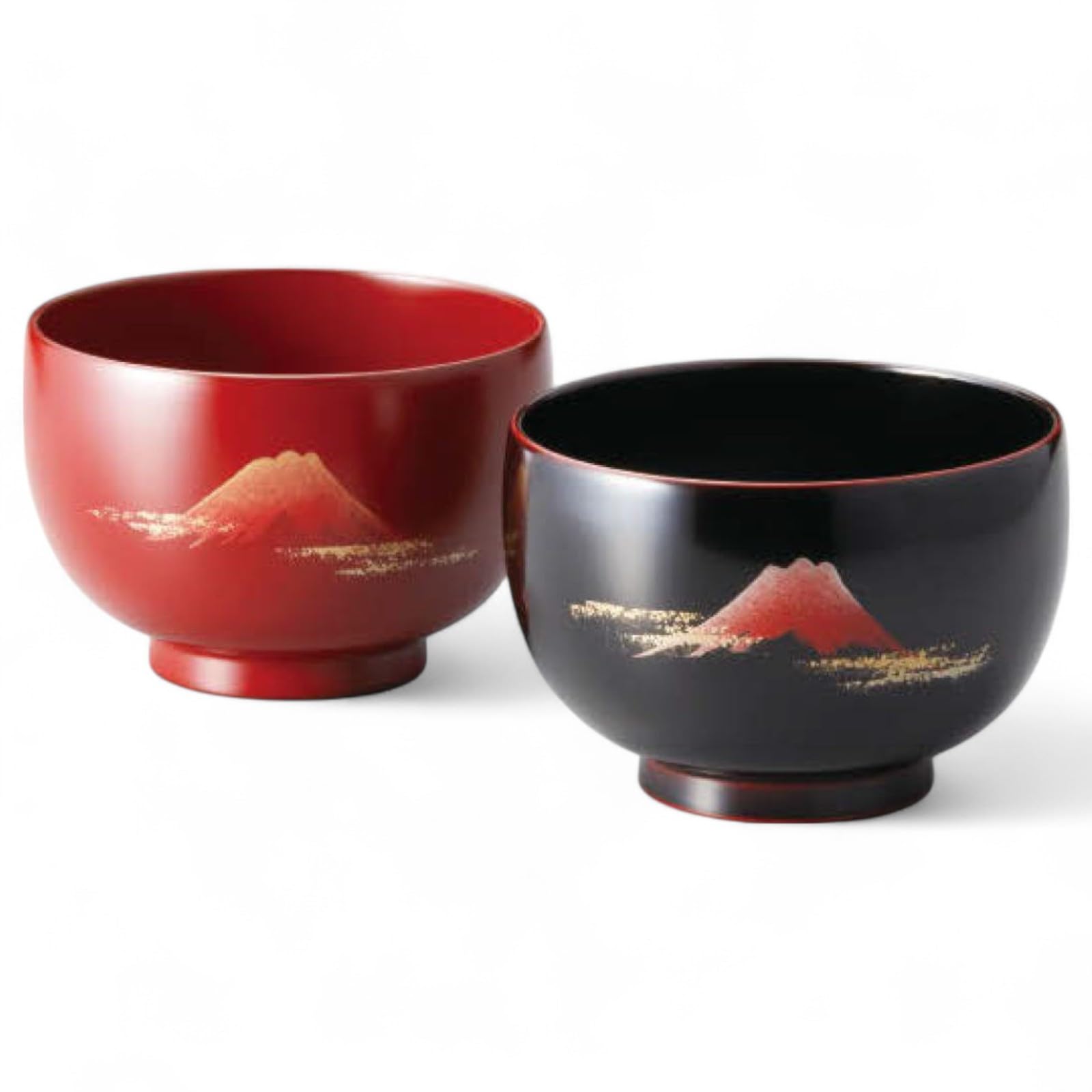

Set of 2 Lacquerware Made in J-kitchens Bowls, Hand-Painted, Japan, PID-529197