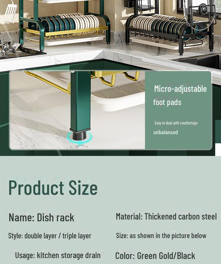 Multifunctional Kitchen Sink Dish Storage Rack