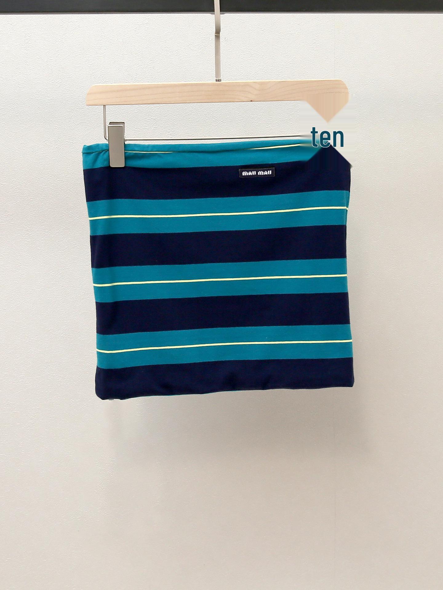 

Сексуальный полосатый топ-бандо бодикон с аппликацией в виде буквы для женщин Large зелёный/синий