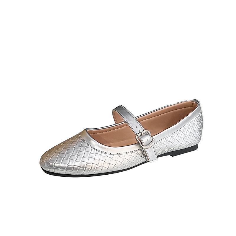 Mary Jane Shoes for Women Round Toe Flats Dressy Ballet Flat Mary Jane Flats with Buckle Strap Comfortable Slip On Casual Shoes Women's Flat Shoes