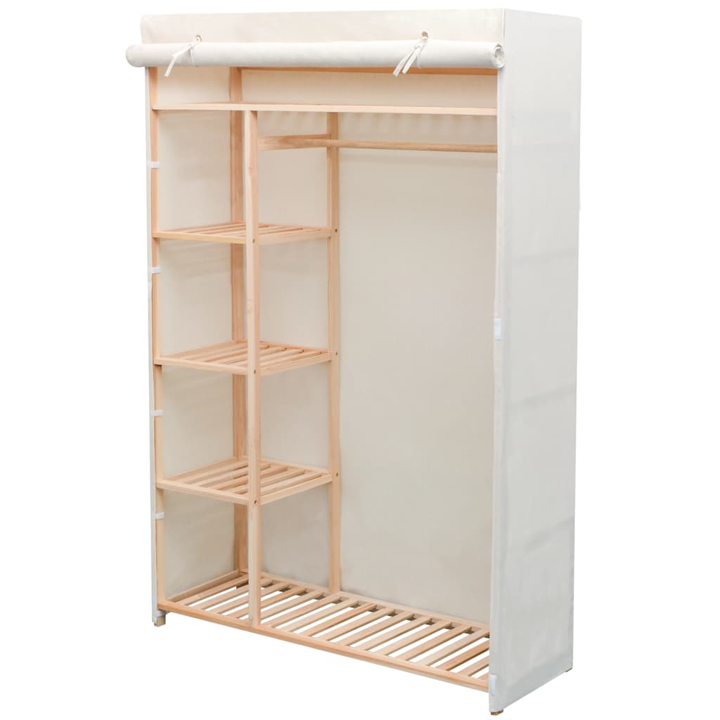 Kleiderschrank mit Stoff und Kiefernholz 110 x 40 x 170 cm
