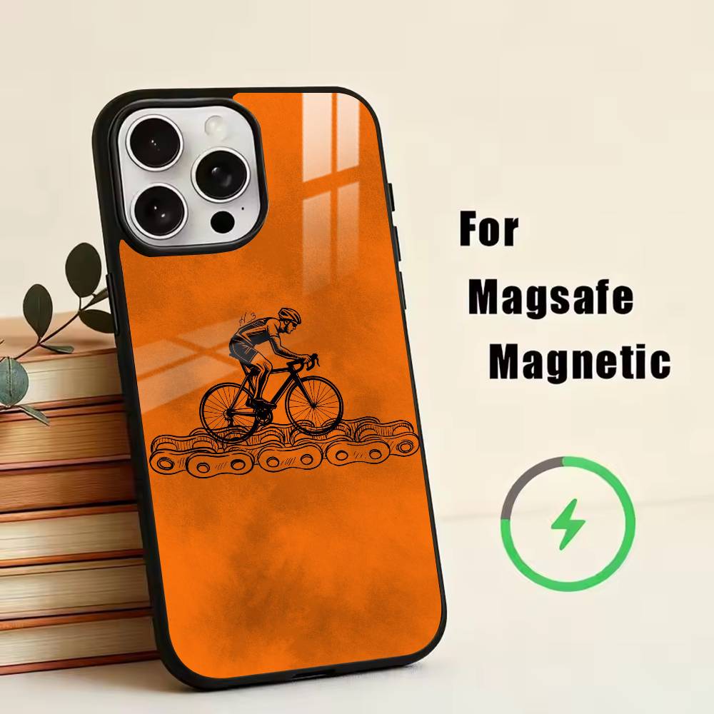 

Bike Sports-S Phone Case For iPhone17,16,15,14,13,12,11 Plus,Pro Magnetic For Magsafe Wireless Charging iPhone16PRO