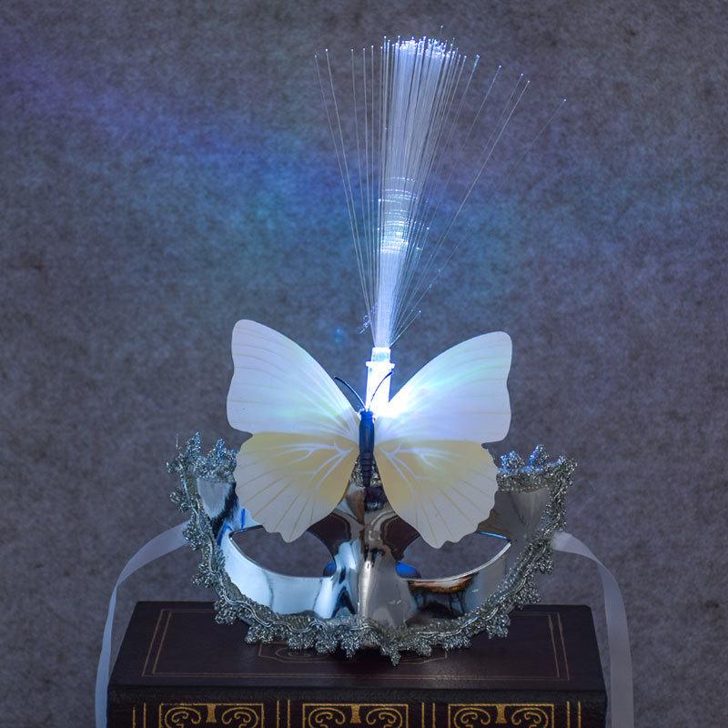 Halloween Electroplated Luminous Butterfly Lace Mask for Party Performance