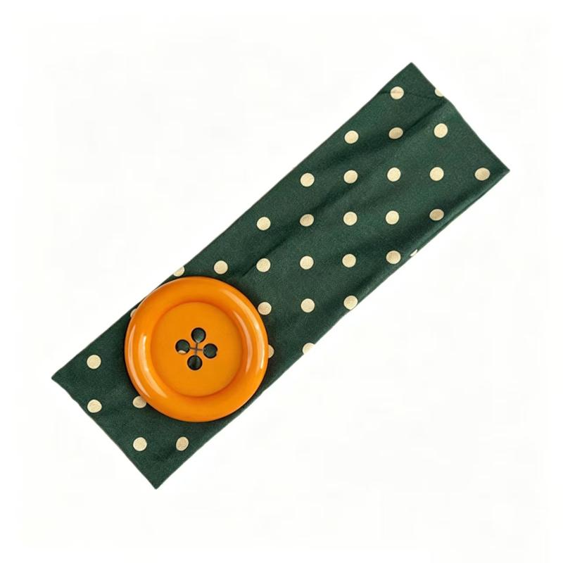Summer Dopamine Large Button Wave Dot Headband Fashionable Ins Style Elastic Headband Sports Fitness Sweat-Absorbent Hairband