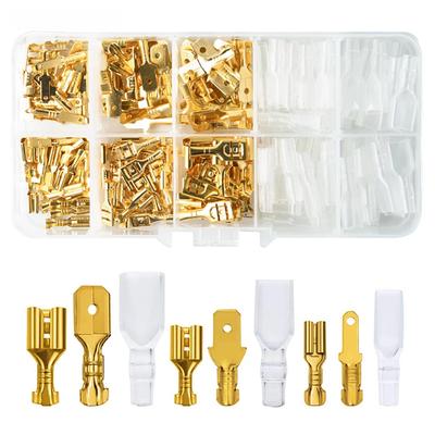 315/180Pcs Quick Splice 2.8mm 4.8mm 6.3mm Male and Female Wire Spade Connector Wire Crimp Terminal  with Insulating Assortment