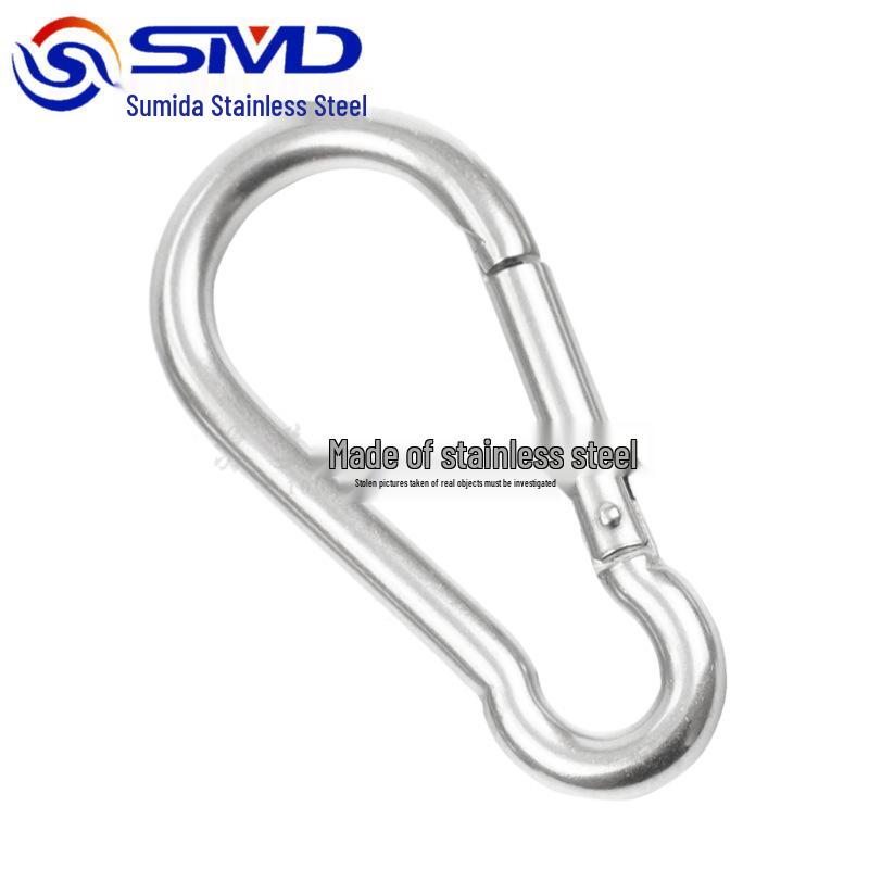 304 Stainless Steel Spring Hook Carabiner Safety Buckle Snap Hook Quick Link Model 4