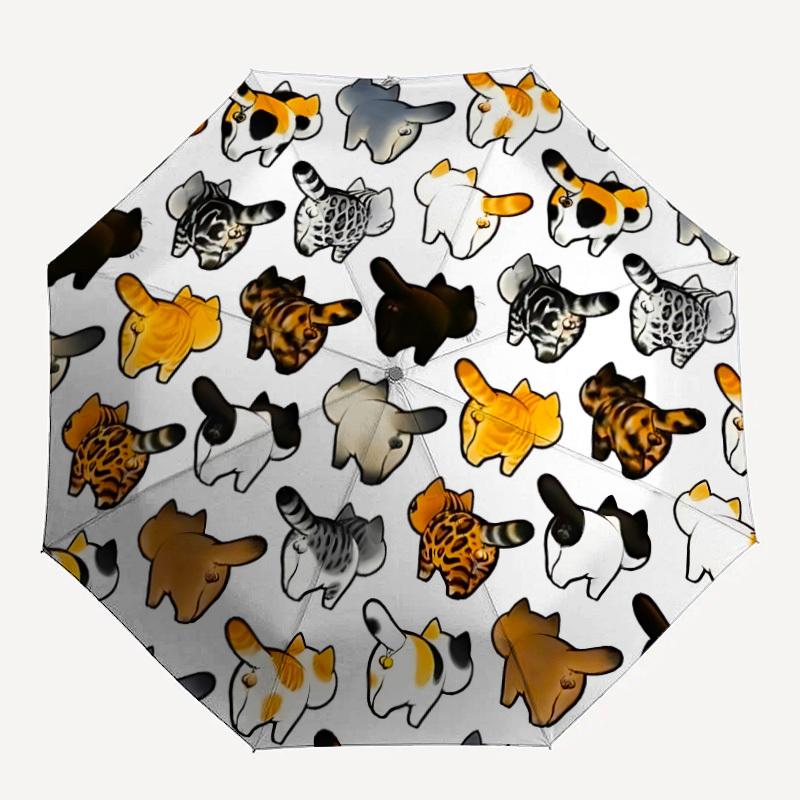 

1pc Cat Butt Print Folding Umbrella | Elegant Design, Fashionable Accessory, Durable Construction, Sturdy Ribs yy251107123