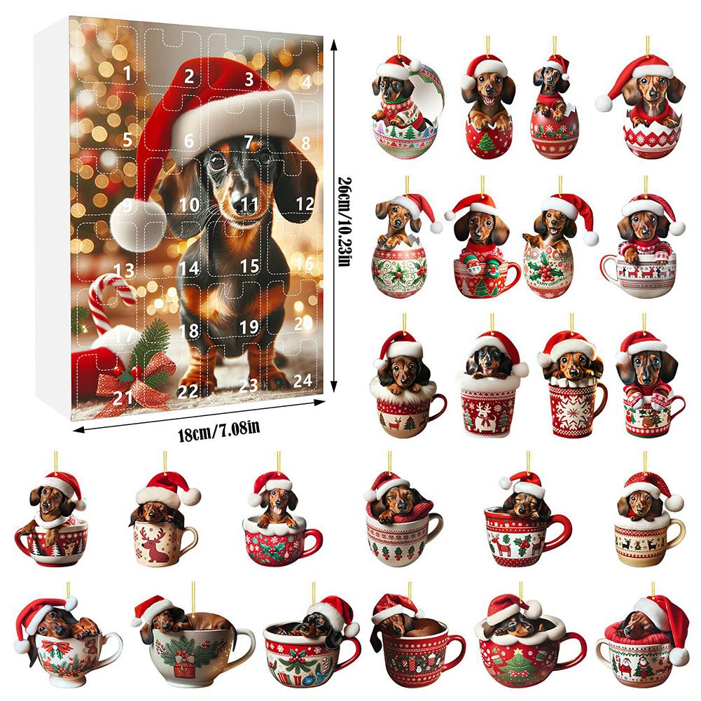 WWII Aircraft Advent Calendar 2025 with 2D Acrylic Unique Mini Dog/Dragon/Aircraft Christmas Advent Calendar for Aviation Lovers