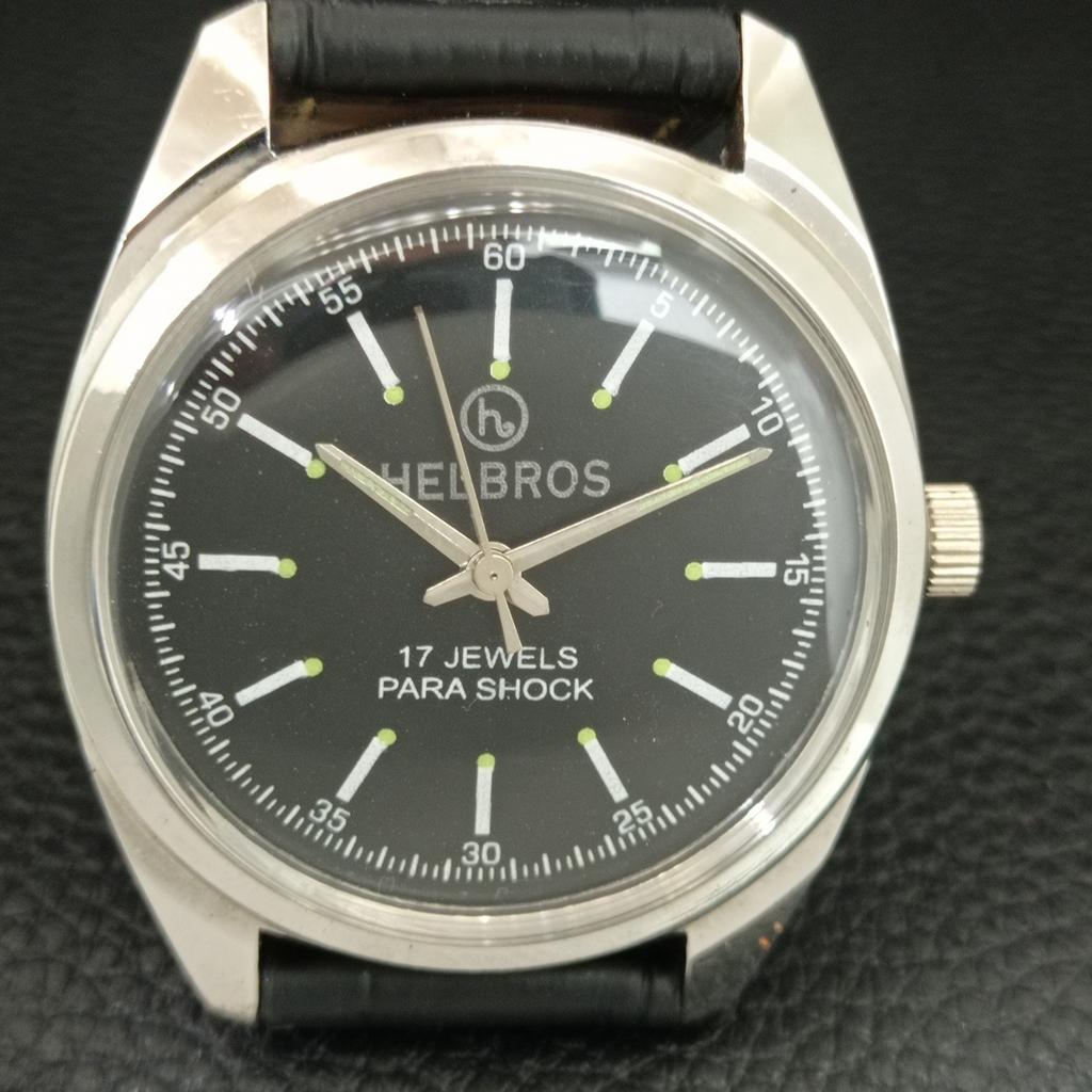 OROLOGIO DA UOMO SVIZZERO VINTAGE HELBROS A CARICA MANUALE RISTRUTTURATO a709651-1