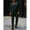 European & American Men's Business Casual Slim Fit Suit Set - Wedding Groom Two-Piece Outfit