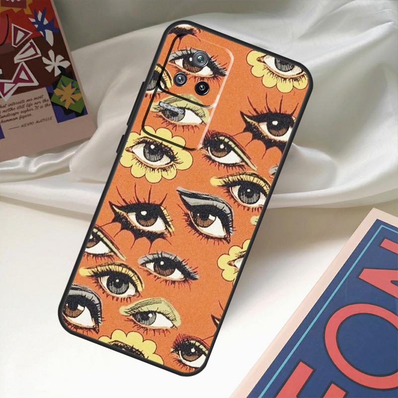 Eye Illustration Case For POCO X6 Pro M6 X5 X3 M5s F3 F5 Xiaomi 14 Ultra 13 12 Lite 11T 12T 13T Pro Coque