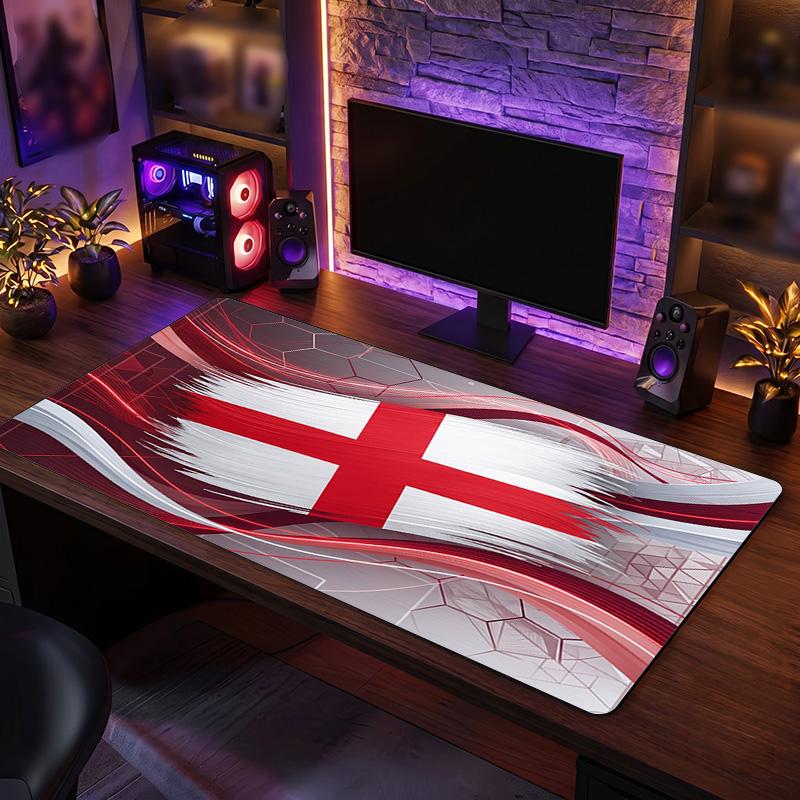 England Football Crest Mouse Pad, Extended Non Slip Rubber Desk Mat for Gaming Office Laptop Fan Gift