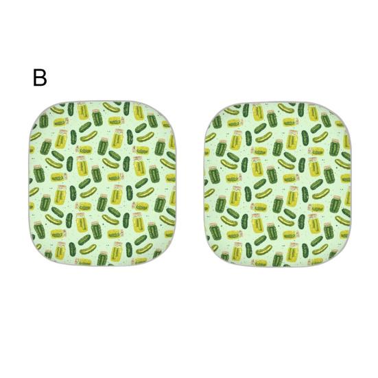 2Pcs Plants Pattern Sun Shades Reflective Windshield Covers Foldable UV Protection Vehicles Sun Visor for Cars SUVs