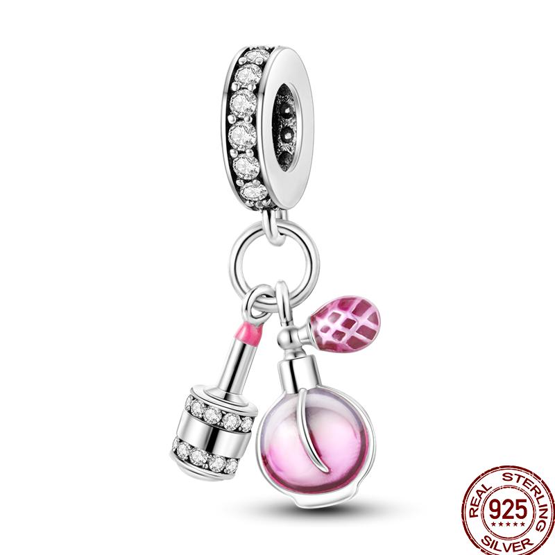 Copper Pink Puppy Flower Bird Pink Charm Beads Suitable For 3Mm Original Bracelet Diy Jewelry Gift