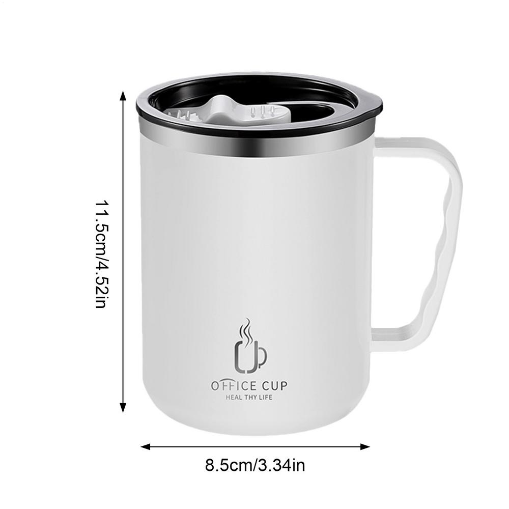 Insulated Coffee Cup 500ml Coffee Travel Mug Travel Mug Tumbler with Lid and Handle Stainless Steel Portable Coffee Mug for Cold 500ml белый