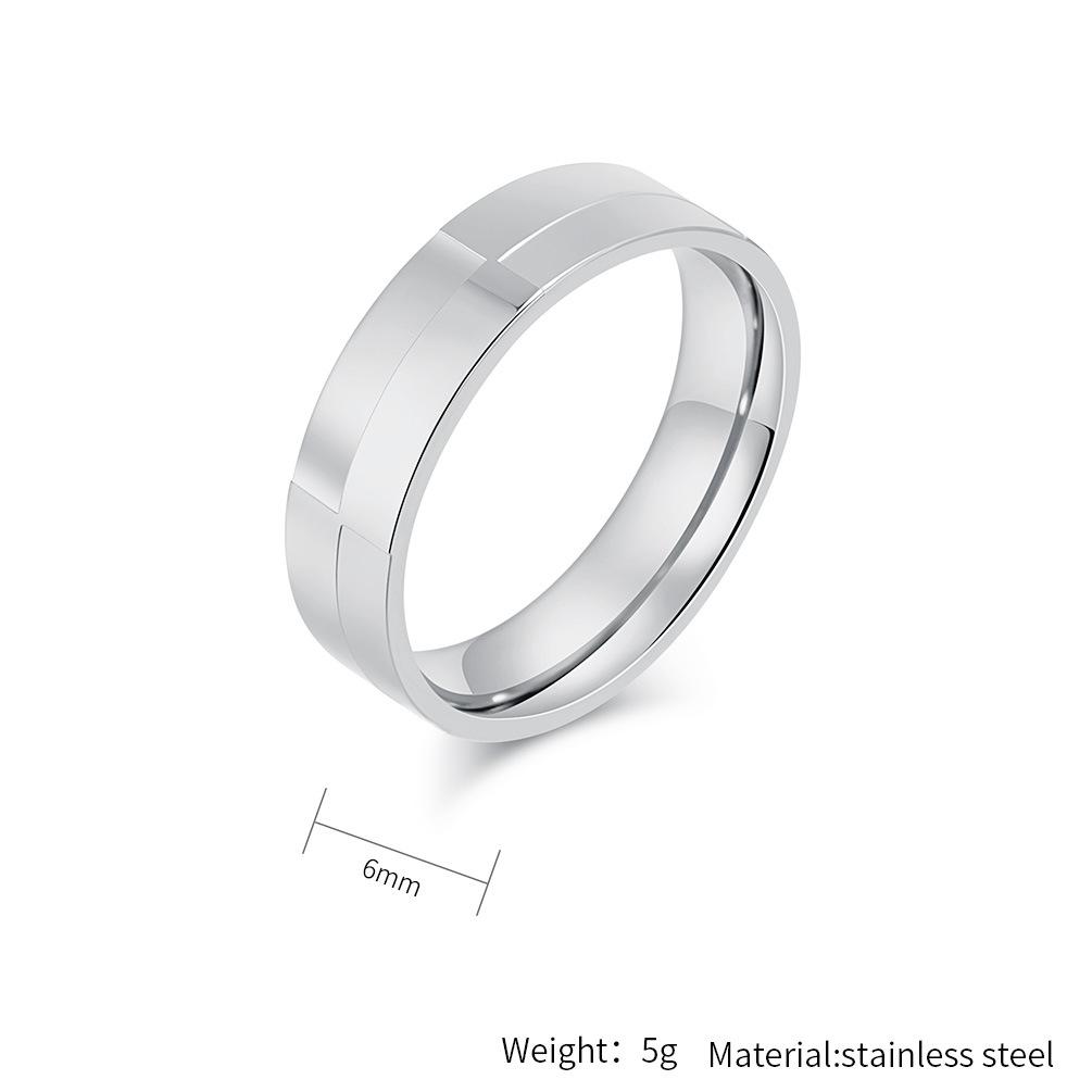 Simple Unisex Glossy Matte Mismatched Geometry Titanium Steel Ring for Men Women Wedding Jewellery Colorfast Couple Finger Ring