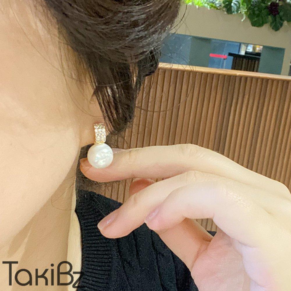 Cubic Boleyn Pearl Earrings (Available as a Cuff)