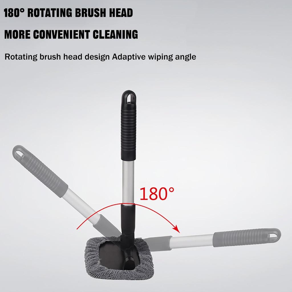Car Windshield Cleaning Tool With Telescopic Handle And Microfiber For Spotless Glass