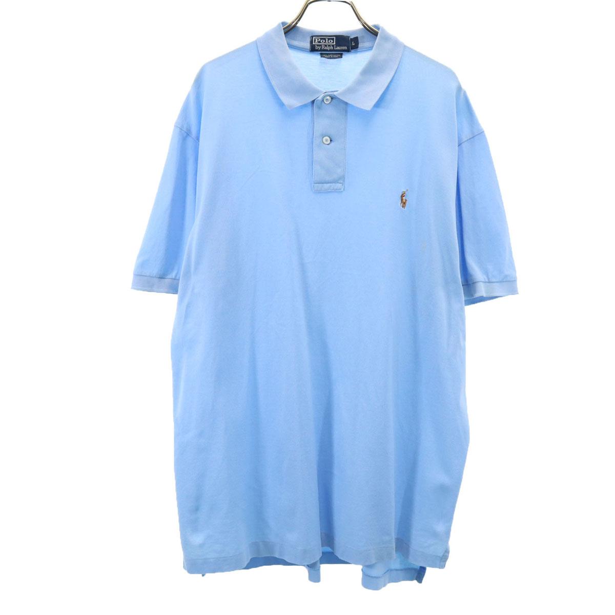 

Polo by Ralph Lauren Short sleeve Polo shirt L Blue Pima Cotton Men s Used