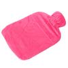 Hot Water Bottle with Plush Cover Men Women 2L PVC Soft Hot Water Bag for Neck Shoulder Soreness Pink