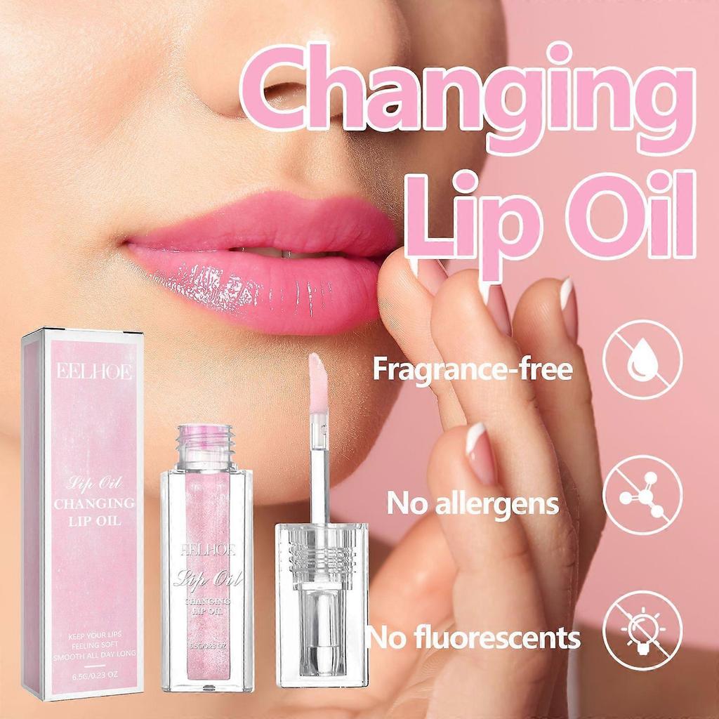 EELHOE Color Changing Lip Oil Reduces And Smooths Fine Lines On Lips, Moisturizes And Prevents Dry Cracking And Color Changing Lip Care