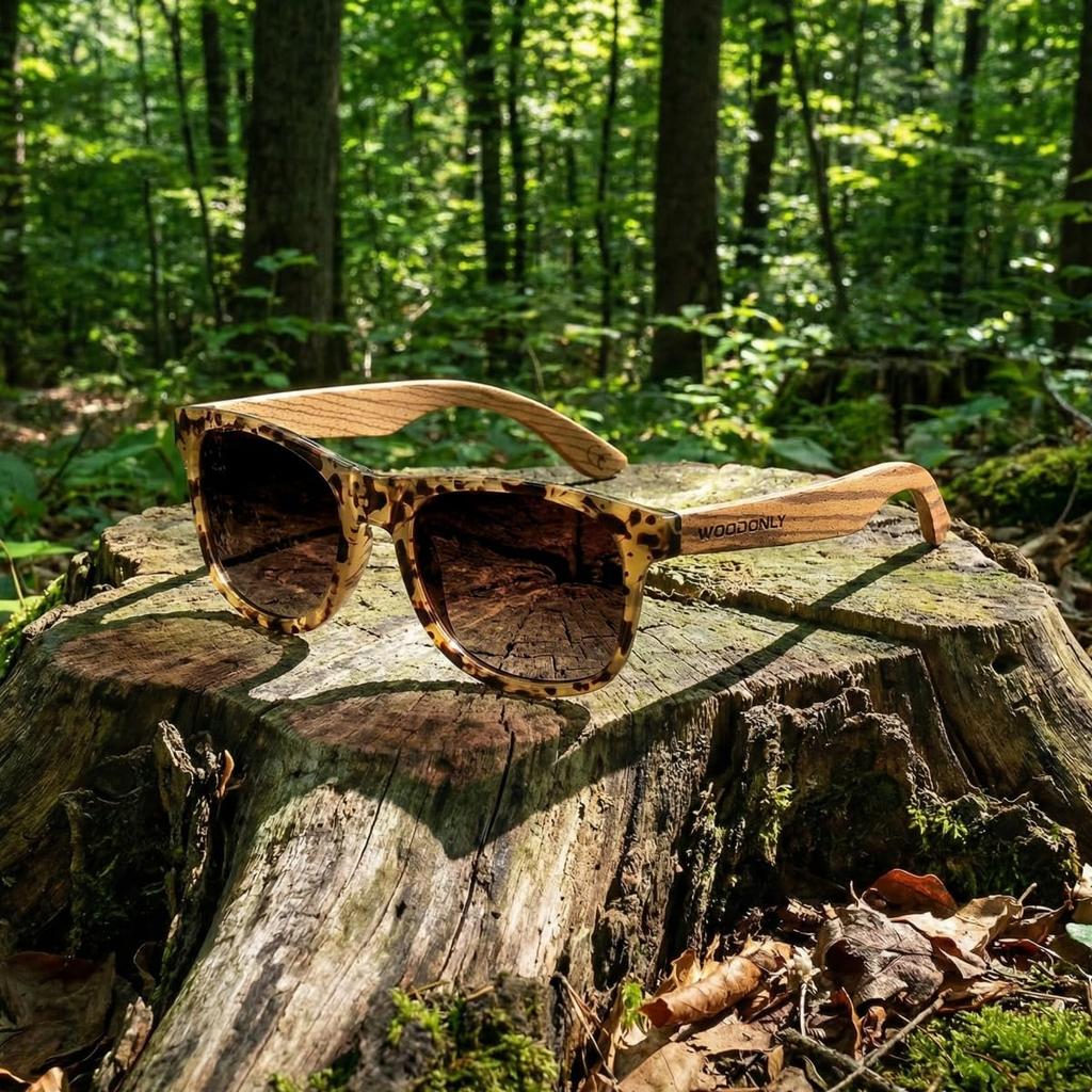 Modern Wooden Polarized Sunglasses UV400 Protection Handmade Sunglasses A Perfect Gift for Men Women [WOODONLY] - - & (Tortoiseshell + Zebrawood)