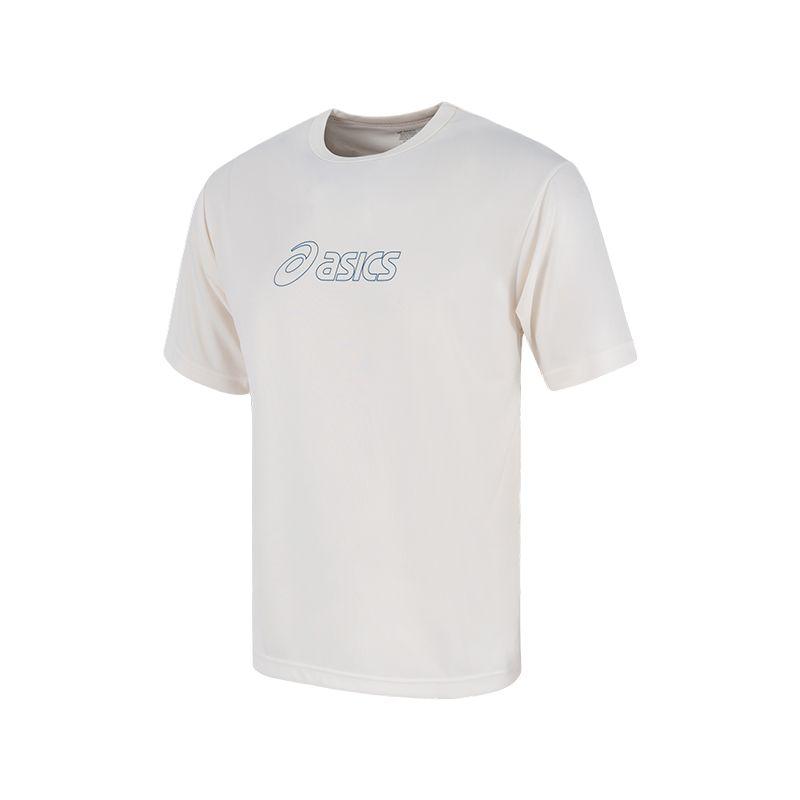 ASICS T Shirts Unisex Ecru Crew Neck Moderate 2063A454-201