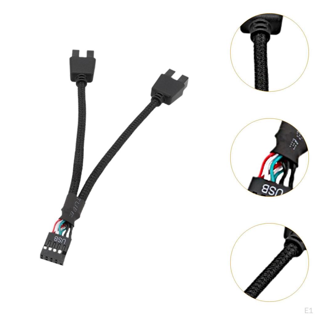 Motherboard USB 9Pin Extension Cable To Double 9USB Multifunction Wire Braided Mesh Sturdy