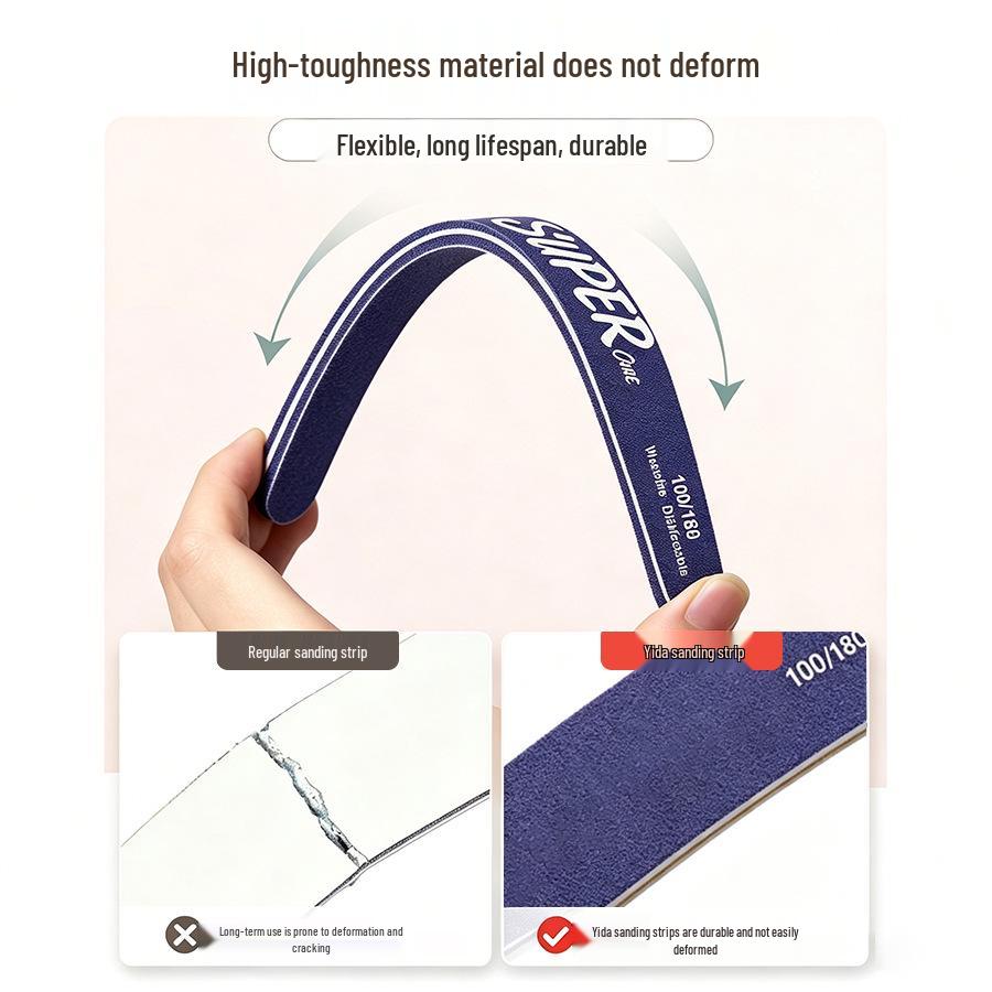 Nail Technician's Double-Sided Shaping & Polishing File - Wear-Resistant, Washable, Thin for Nail Art