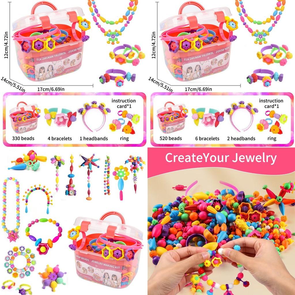 Childrens Diy Pop Bead Kit With Plastic Material For Creative Crafting And Parentchild Interaction