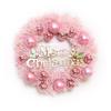 Christmas Day Decoration Pink Christmas Wreath 30cm Vine Wreath Door Hanging PVC Material
