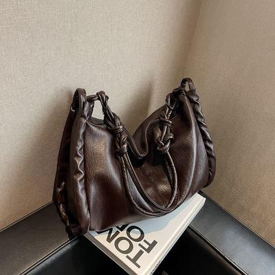 Mode Automne et Hiver Grande Capacité Grand Sac pour Femmes Sac Bandoulière Texturé Polyvalent Sac Sous-Bras