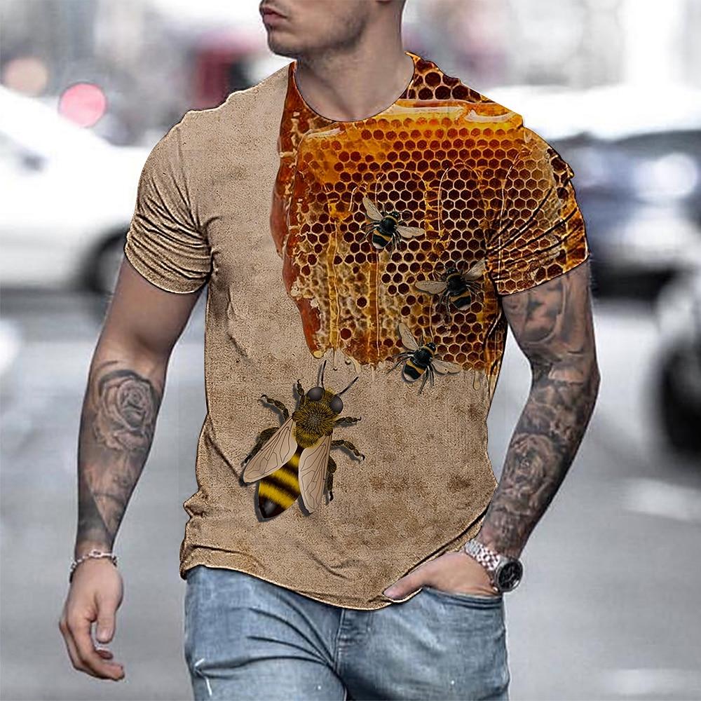 Men's Unisex Bee Graphic Prints Shirt T Shirt Tee Short Sleeve T Shirt 3D Print Crew Neck Shirt Designer Casual Big and Tall Daily Holiday