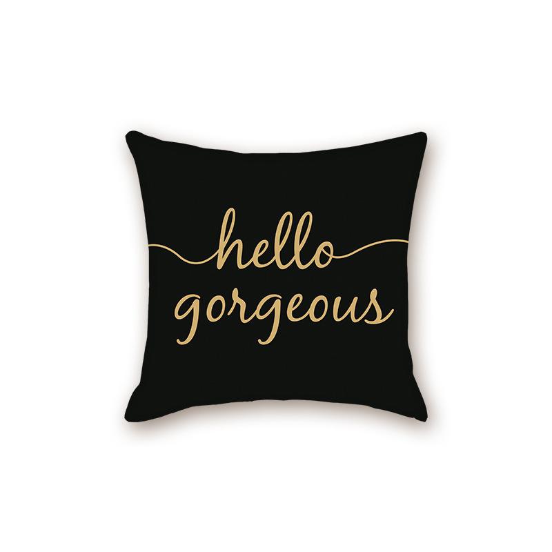 New Black Modern Simple Letter Series Sofa Cushion Pillow Cover Bedside Bedroom Backrest Pillow