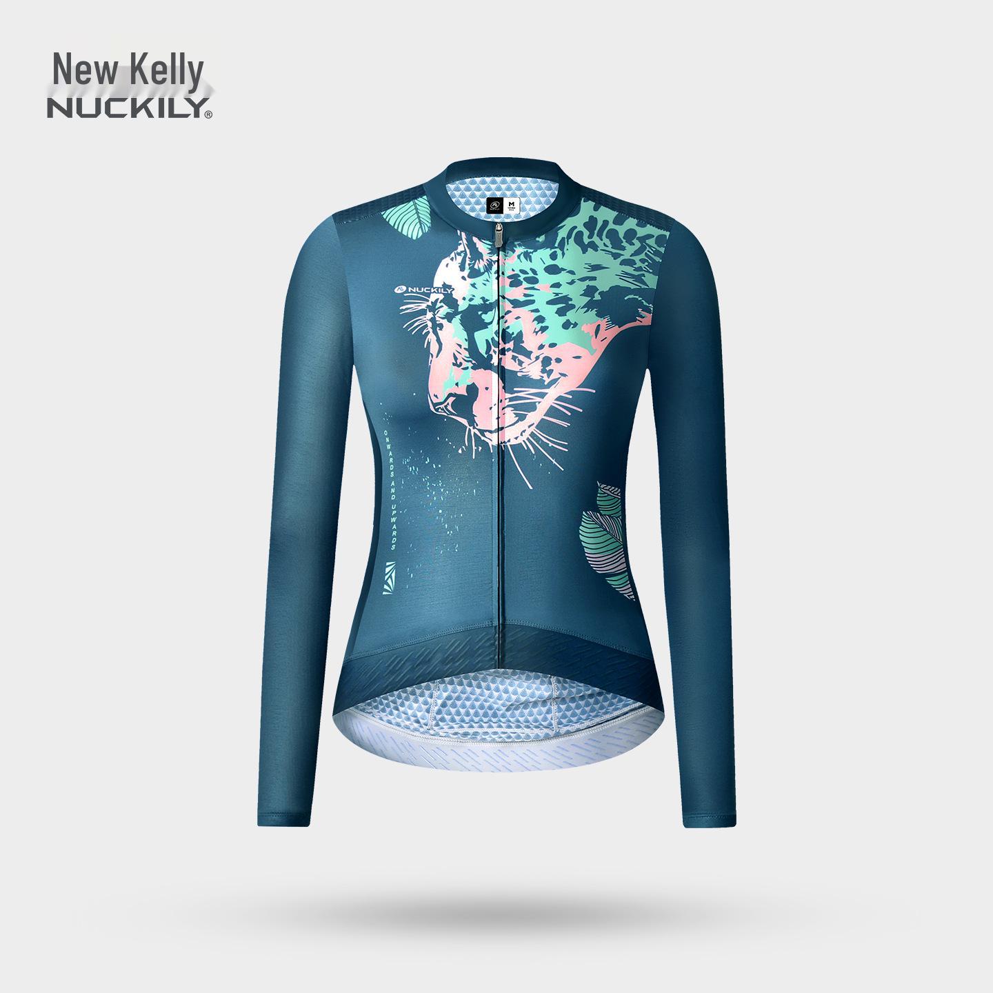 

NUCKILY Women s Long Sleeve Cycling Jersey - Breathable, Sun-Protective for Spring/Summer 2026 S зелений