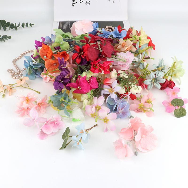 20Pcs Artificial Floating Flower Diy Colorful Random Simulation Flower Hanging Background Decor Curtain Wedding Gift Party Decor