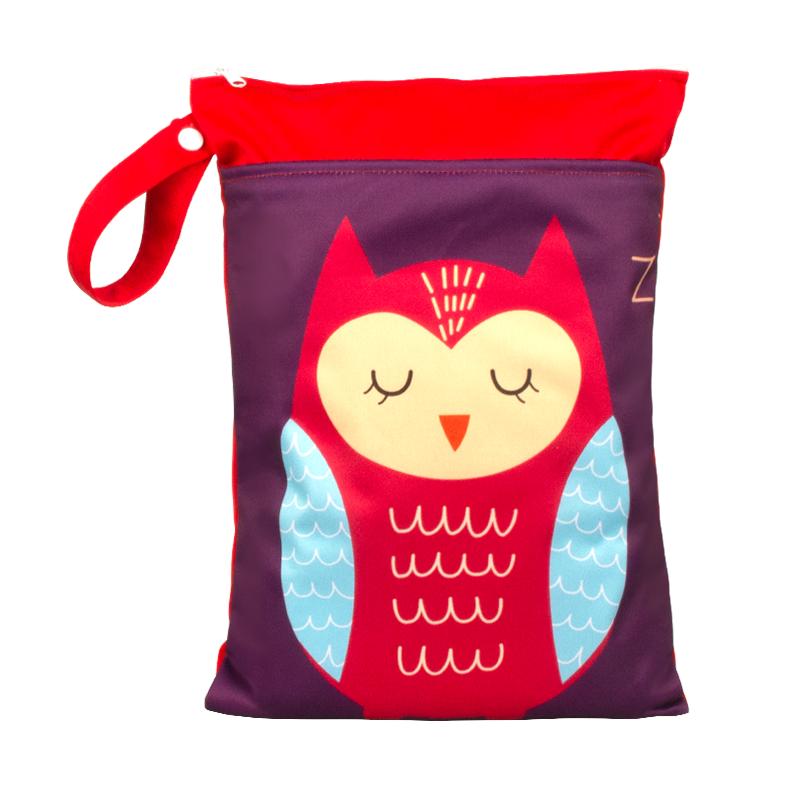 Special Offer Promotion Series 25*35cm Carton Wet Bags Polyester Waterproof Swimsuit Bag Double Pocket Baby Diaper Dry Wet Bag