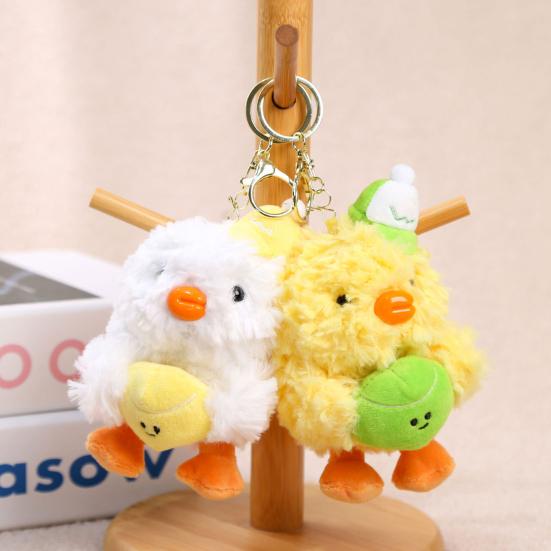 Baseball Duck Keychain Couples Plush Toy for Bags Backpacks Soft Stuffed