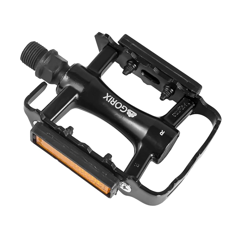 

GORIX bicycle pedals flat pedal With reflector (reflector) aluminum lightweight anti-slip (GX-FY021) simple design black durability road bike cross