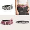 Leopard Print Belt With Gold Alloy Buckle For Womens Fashion And Casual Wear