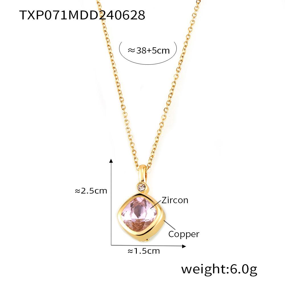 New Creativity Can Be Exchanged For 12 Kinds Of Colored Zircon Treasure Box Earrings 12 Birthstone Square Necklace Jewelry Set